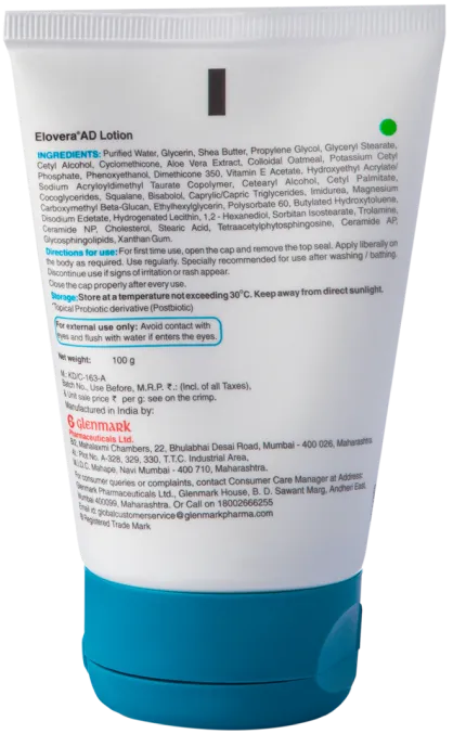 elovera-ad-lotion-tube-img-2 Buy Elovera AD Lotion Ceramide & Probiotic based Moisturizer Online at Woundcaremart
