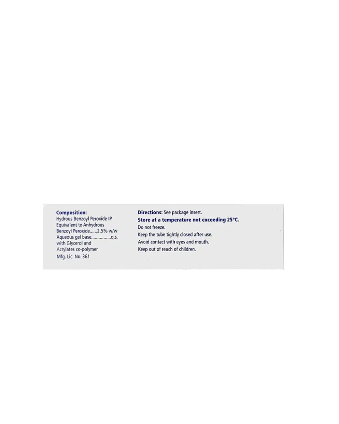 Benzac AC 2.5% Gel 30 GM Galderma Pharma Benzac AC 2.5% Gel 30 GM Galderma Pharma