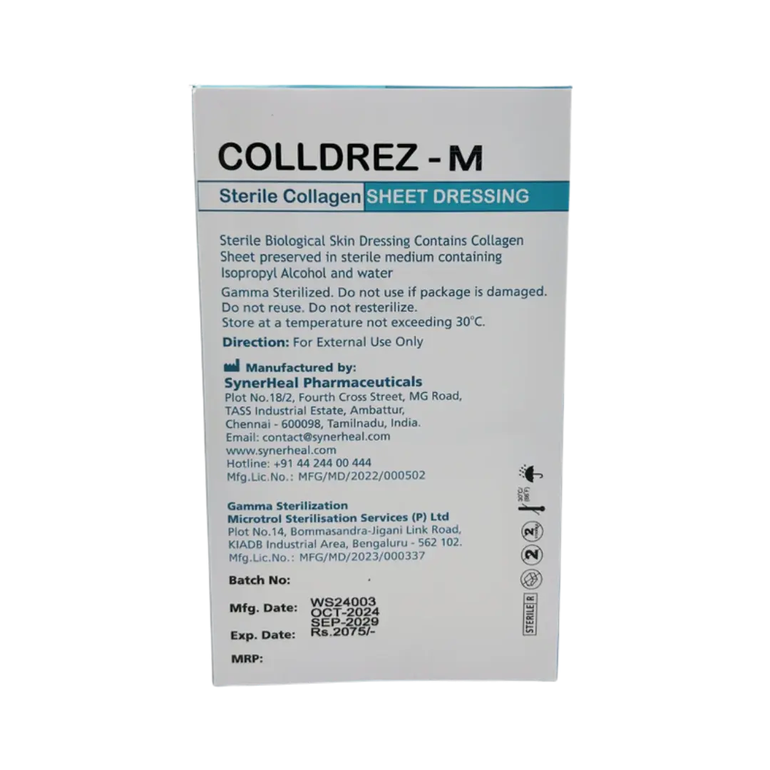 Colldrez M Meshed wet collagen sheet for burns Colldrez M Meshed wet collagen sheet for burns