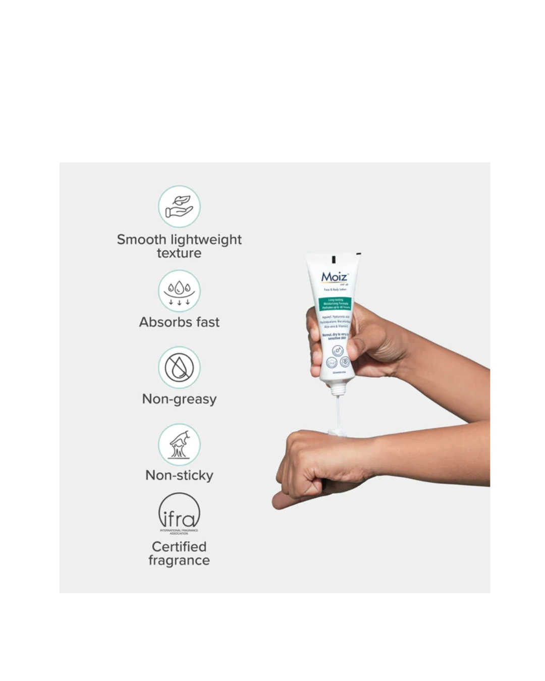 Moiz LMF 48 Lotion – 48-Hour Intense Hydration for Dry, Itchy, Sensitive Skin Moiz LMF 48 Lotion – 48-Hour Intense Hydration for Dry, Itchy, Sensitive Skin