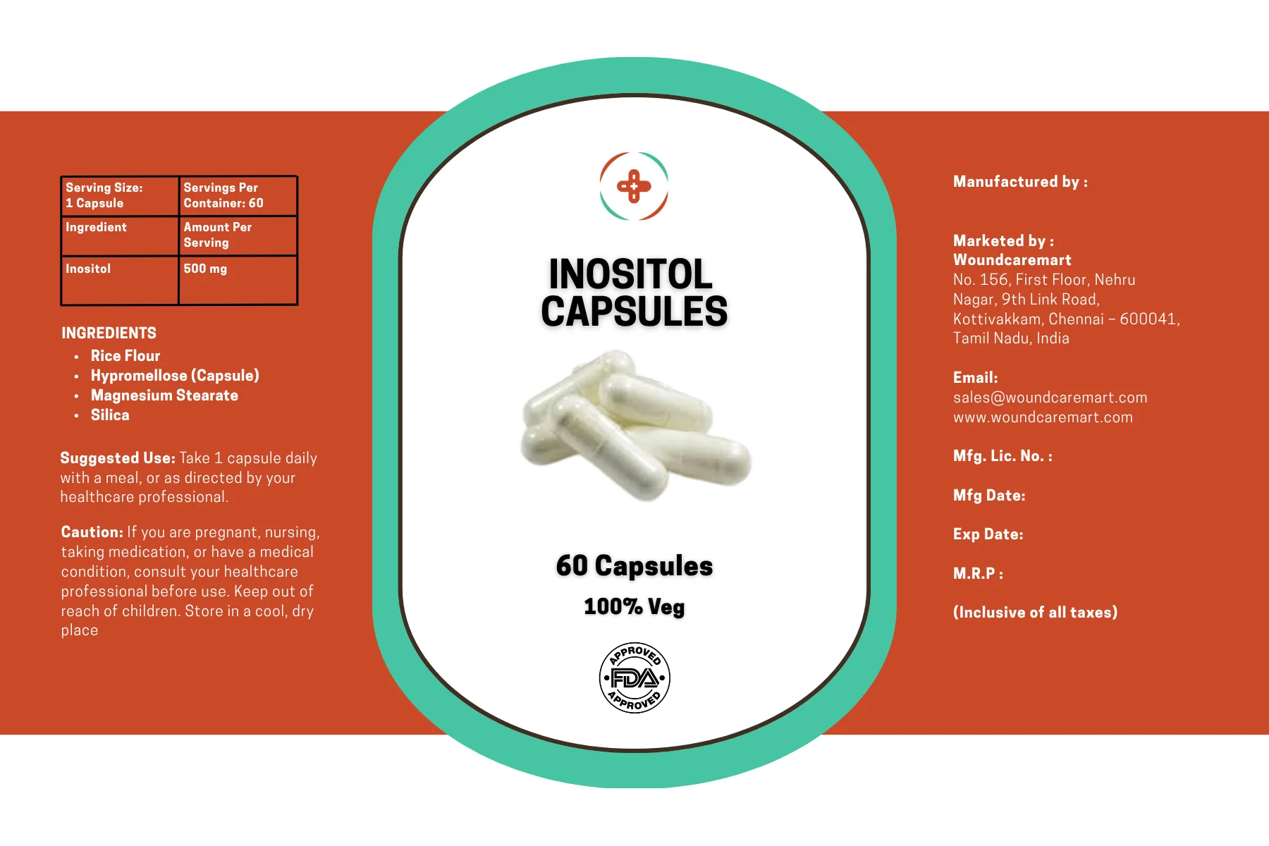 Inositol (Vitamin B8) Capsules – Supports Hormonal Balance & Mental Wellness Inositol (Vitamin B8) Capsules – Supports Hormonal Balance & Mental Wellness