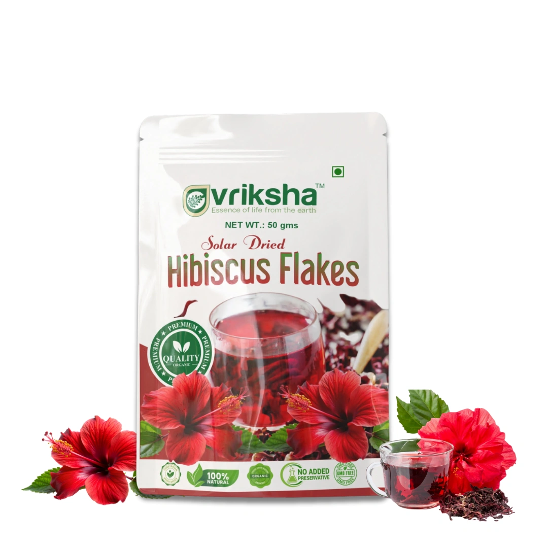 Vriksha Hibiscus Flower Flakes | 100% natural, sun-dried | A versatile superfood for wellness and beauty Vriksha Hibiscus Flower Flakes | 100% natural, sun-dried | A versatile superfood for wellness and beauty