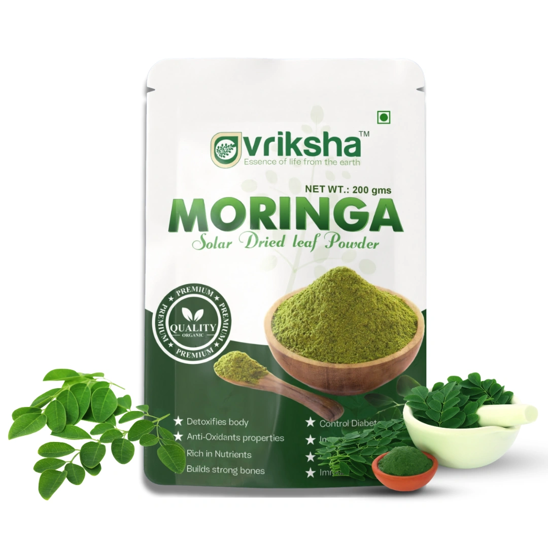 Vriksha Organic Moringa Powder 200gm | A Complete Protein Source | Loaded with Antioxidants Vriksha Organic Moringa Powder 200gm | A Complete Protein Source | Loaded with Antioxidants