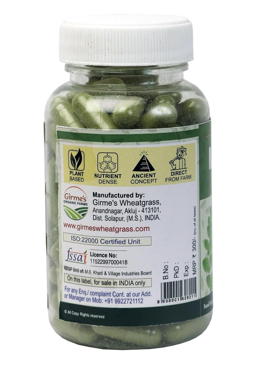 Moringa Capsules - 0.5g x 100 Capsules Pack - Girme's Moringa Capsules - 0.5g x 100 Capsules Pack - Girme's
