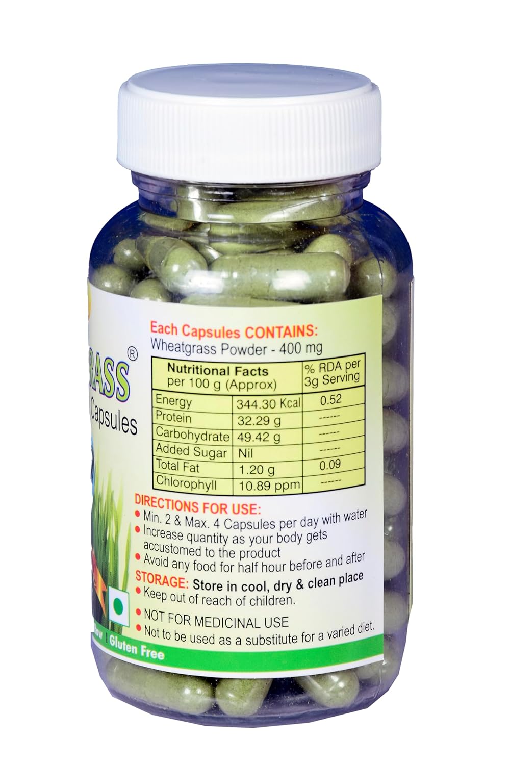 Girme's Wheatgrass Capsules (0.4gm x 100 Capsules) Girme's Wheatgrass Capsules (0.4gm x 100 Capsules)